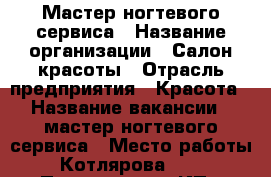 Мастер ногтевого сервиса › Название организации ­ Салон красоты › Отрасль предприятия ­ Красота › Название вакансии ­ мастер ногтевого сервиса › Место работы ­ Котлярова 15/1 › Подчинение ­ ИП › Минимальный оклад ­ 20 000 › Максимальный оклад ­ 25 000 › Возраст от ­ 18 › Возраст до ­ 55 - Краснодарский край, Краснодар г. Работа » Вакансии   . Краснодарский край,Краснодар г.